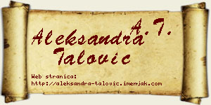 Aleksandra Talović vizit kartica